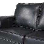 80  Modern Faux Leather 3-Seater Sofa with Birch Legs and Nailheads
