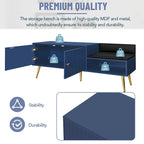 Modern Shoe Storage Bench with Hidden Storage and Upholstered Cushions for Bedside, Living Room and Entryway