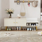 Modern Shoe Storage Bench with Hidden Storage and Upholstered Cushions for Bedside, Living Room and Entryway