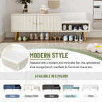 Modern Shoe Storage Bench with Hidden Storage and Upholstered Cushions for Bedside, Living Room and Entryway