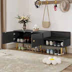Modern Shoe Storage Bench with Hidden Storage and Upholstered Cushions for Bedside, Living Room and Entryway