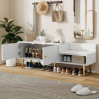 Modern Shoe Storage Bench with Hidden Storage and Upholstered Cushions for Bedside, Living Room and Entryway