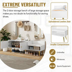 Modern Shoe Storage Bench with Hidden Storage and Upholstered Cushions for Bedside, Living Room and Entryway