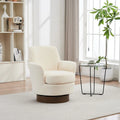 29.3  Upholstered Swivel Barrel Chair with Stainless Steel Base
