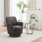 29.3  Upholstered Swivel Barrel Chair with Stainless Steel Base
