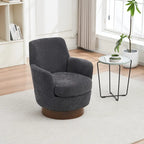 29.3  Upholstered Swivel Barrel Chair with Stainless Steel Base