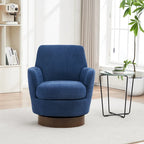 29.3  Upholstered Swivel Barrel Chair with Stainless Steel Base