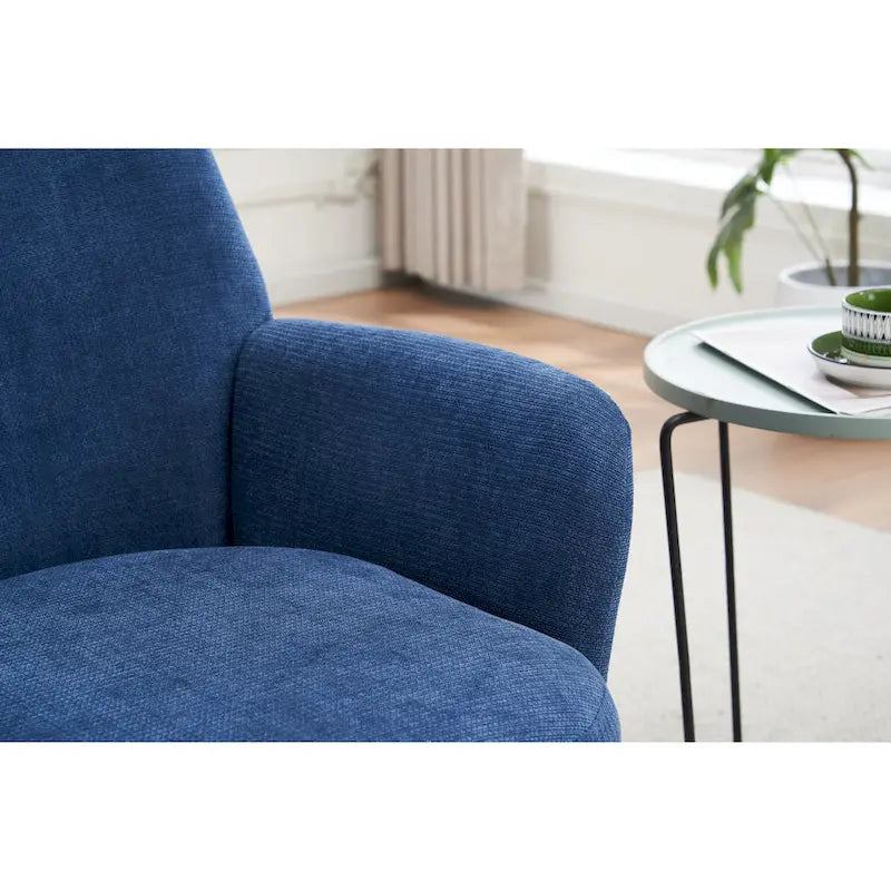 29.3  Upholstered Swivel Barrel Chair with Stainless Steel Base