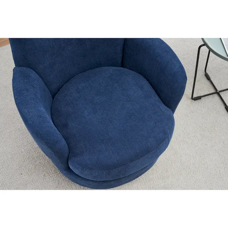 29.3  Upholstered Swivel Barrel Chair with Stainless Steel Base