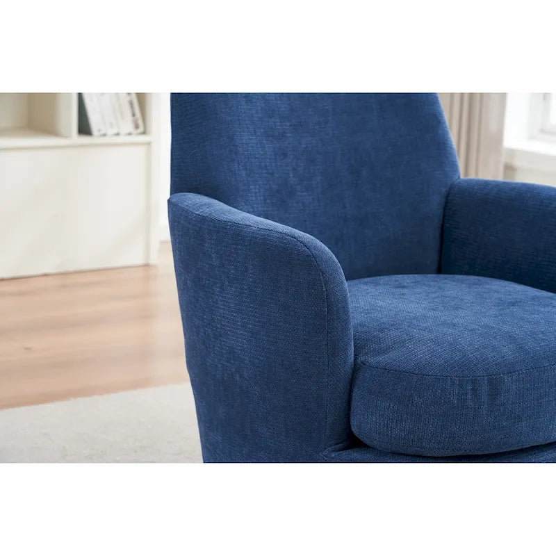 29.3  Upholstered Swivel Barrel Chair with Stainless Steel Base
