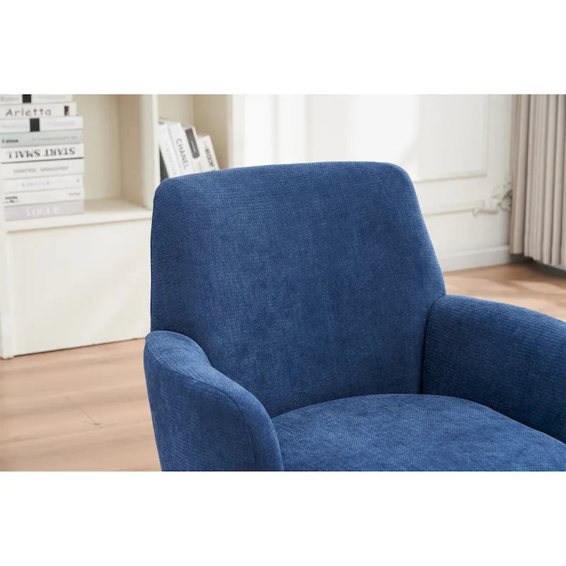 29.3  Upholstered Swivel Barrel Chair with Stainless Steel Base