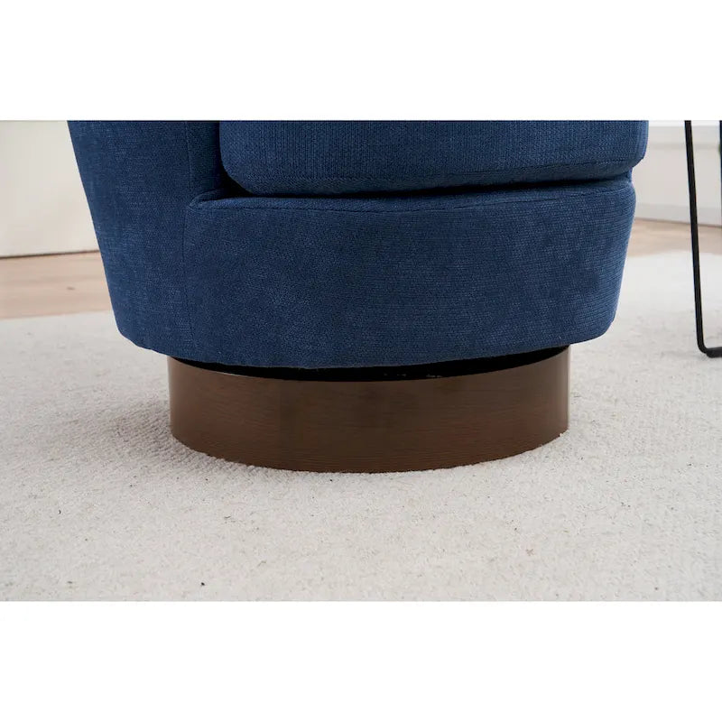 29.3  Upholstered Swivel Barrel Chair with Stainless Steel Base