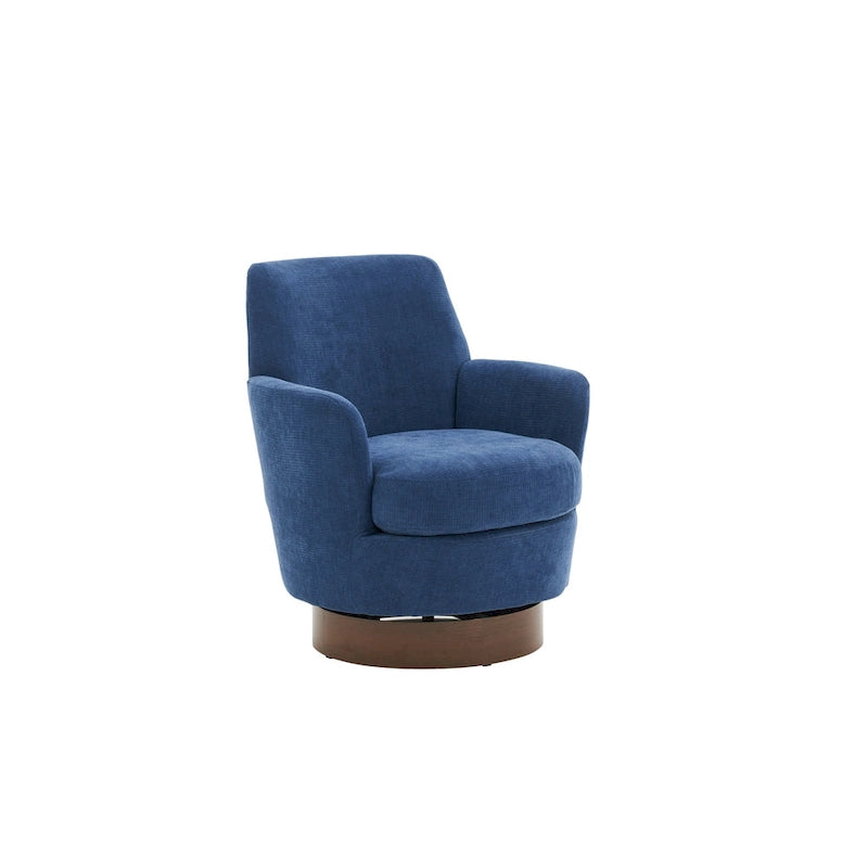 29.3  Upholstered Swivel Barrel Chair with Stainless Steel Base