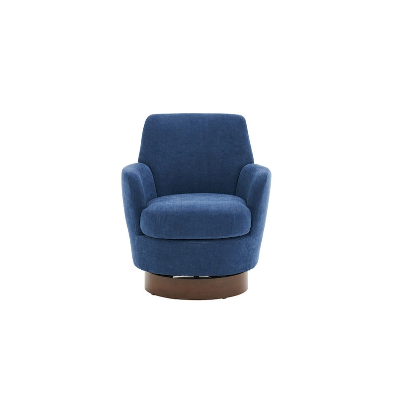 29.3  Upholstered Swivel Barrel Chair with Stainless Steel Base