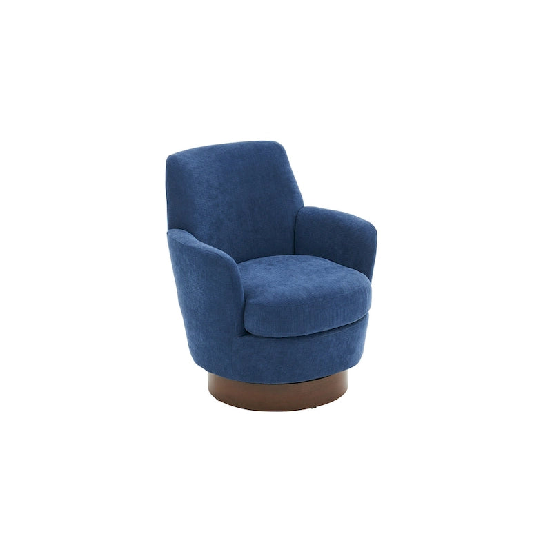 29.3  Upholstered Swivel Barrel Chair with Stainless Steel Base