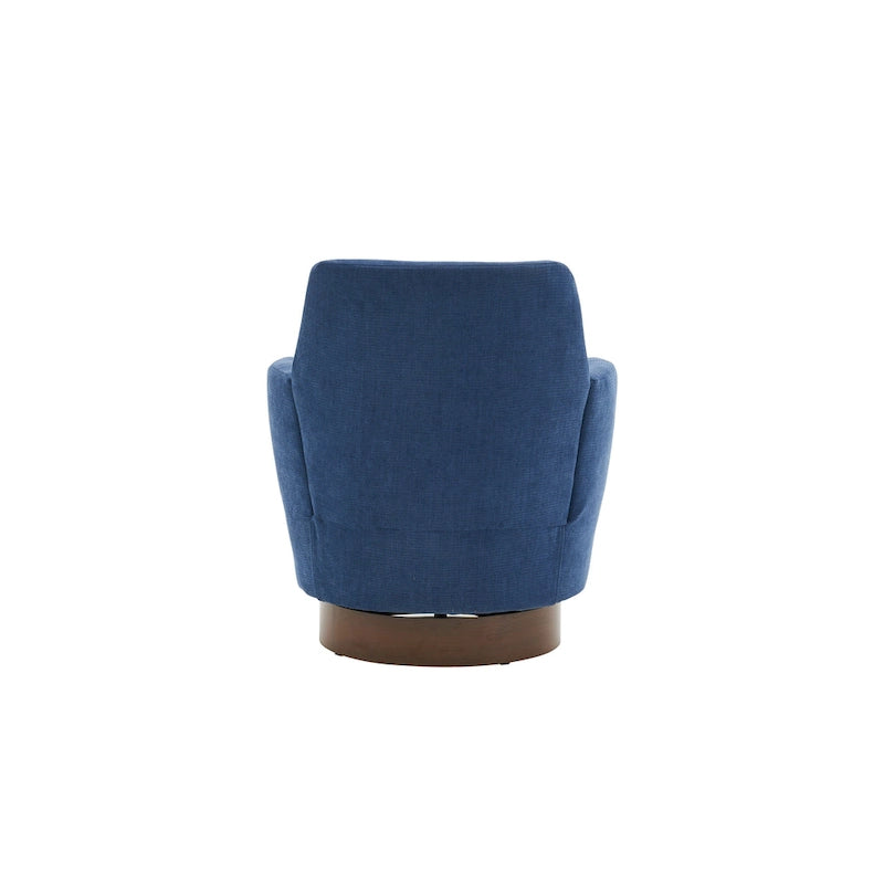 29.3  Upholstered Swivel Barrel Chair with Stainless Steel Base