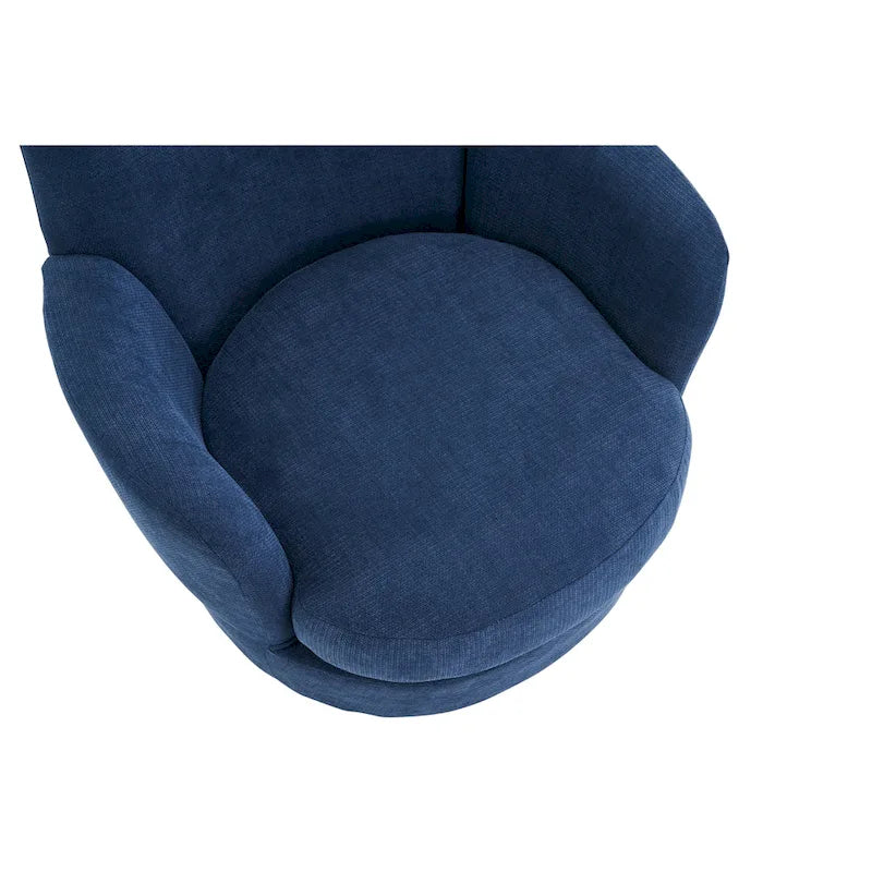 29.3  Upholstered Swivel Barrel Chair with Stainless Steel Base