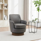 29.3  Upholstered Swivel Barrel Chair with Stainless Steel Base