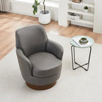 29.3  Upholstered Swivel Barrel Chair with Stainless Steel Base