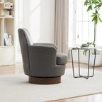 29.3  Upholstered Swivel Barrel Chair with Stainless Steel Base