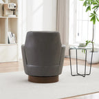 29.3  Upholstered Swivel Barrel Chair with Stainless Steel Base