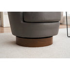 29.3  Upholstered Swivel Barrel Chair with Stainless Steel Base