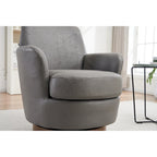29.3  Upholstered Swivel Barrel Chair with Stainless Steel Base