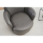 29.3  Upholstered Swivel Barrel Chair with Stainless Steel Base