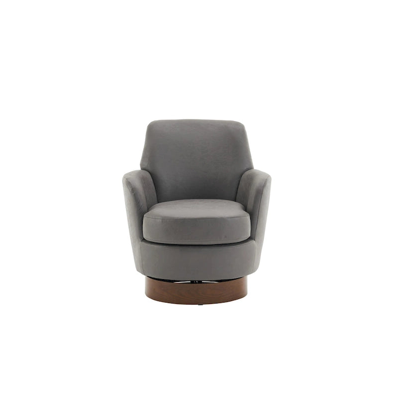 29.3  Upholstered Swivel Barrel Chair with Stainless Steel Base