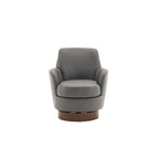 29.3  Upholstered Swivel Barrel Chair with Stainless Steel Base