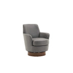29.3  Upholstered Swivel Barrel Chair with Stainless Steel Base