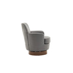 29.3  Upholstered Swivel Barrel Chair with Stainless Steel Base