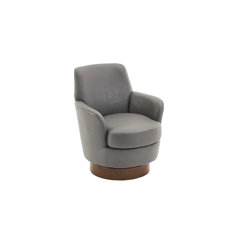 29.3  Upholstered Swivel Barrel Chair with Stainless Steel Base