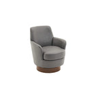 29.3  Upholstered Swivel Barrel Chair with Stainless Steel Base