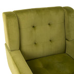 Green Velvet 29.53  Upholstered Tufted Accent Chair with Solid Black Wood Legs
