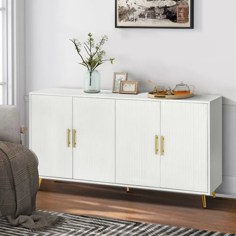 60  TV Stand with Antique Handles, Storage & Adjustable Shelves