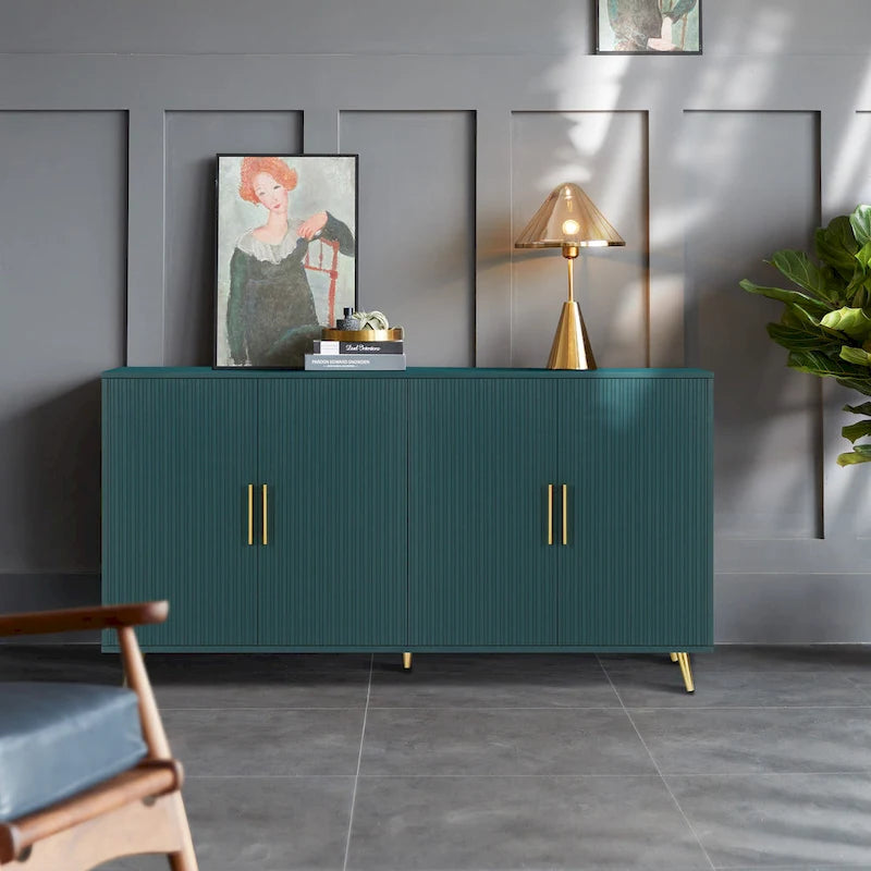 60  TV Stand with Antique Handles, Storage & Adjustable Shelves