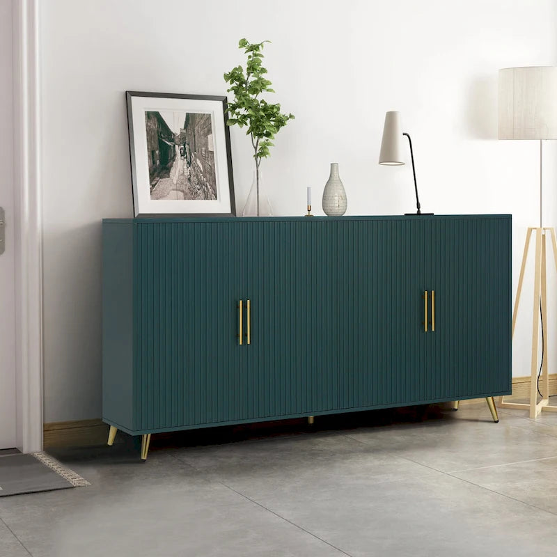60  TV Stand with Antique Handles, Storage & Adjustable Shelves