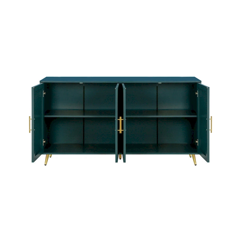 60  TV Stand with Antique Handles, Storage & Adjustable Shelves