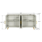 60  TV Stand with Antique Handles, Storage & Adjustable Shelves