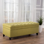 Juliana Fabric Storage Ottoman with Birch Legs