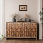Accent Cabinet Farmhouse Style 4 Door Wooden Cabinet Sideboard Buffet Server Cabinet Storage Cabinet