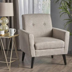 31.1  Upholstered Button Tufted Club Chair with Rubber Legs