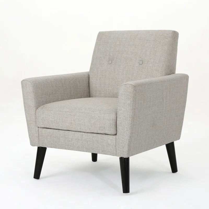 31.1  Upholstered Button Tufted Club Chair with Rubber Legs