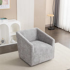 31  Chenille Upholstered Barrel Arm Chair with Swivel Base