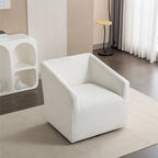 31  Chenille Upholstered Barrel Arm Chair with Swivel Base