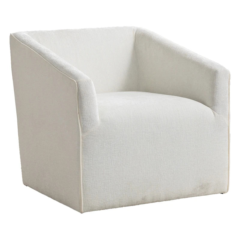 31  Chenille Upholstered Barrel Arm Chair with Swivel Base