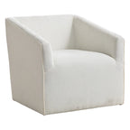 31  Chenille Upholstered Barrel Arm Chair with Swivel Base