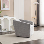 31  Chenille Upholstered Barrel Arm Chair with Swivel Base