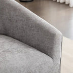31  Chenille Upholstered Barrel Arm Chair with Swivel Base